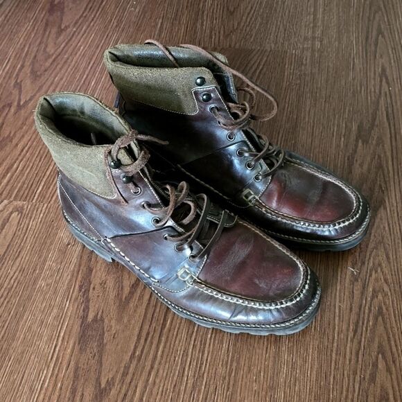 Cole Haan sz 10 brown leather lace-up men's boots - Picture 1 of 9